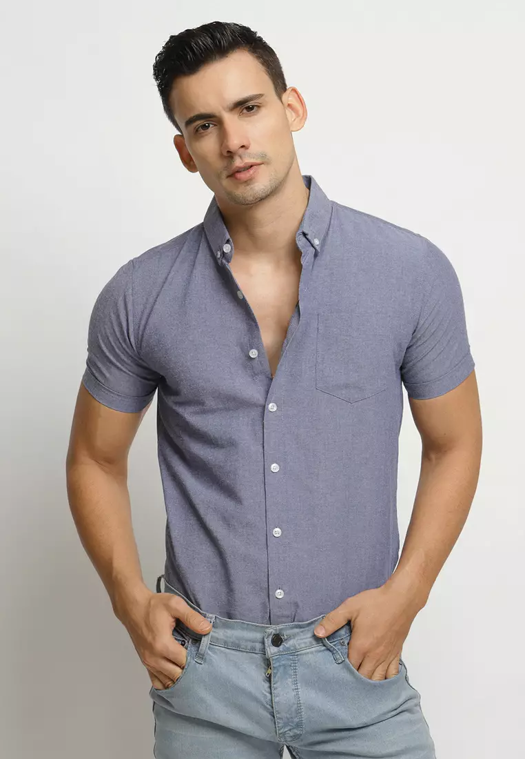 Blue Oxford SS Shirt