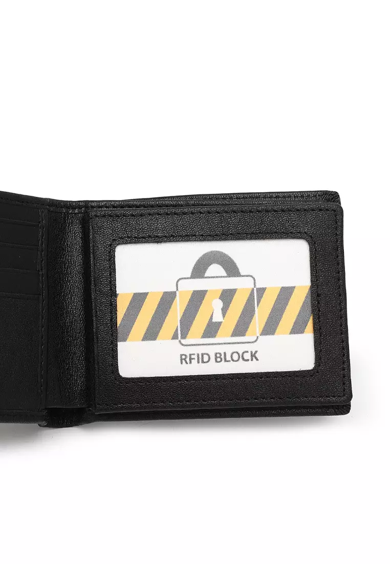 Men's Genuine Leather RFID Blocking Fortune Wallet - Black