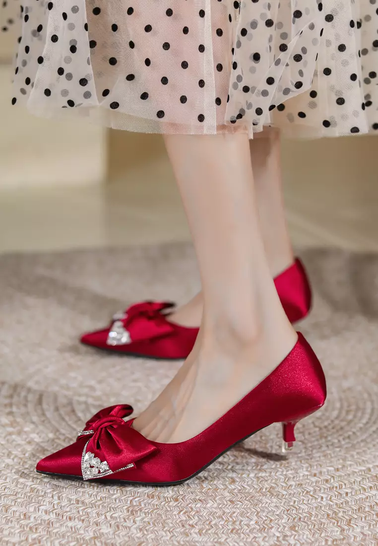 Buy Twenty Eight Shoes 4.5CM Rhinestone Bow Wedding Mid Heels