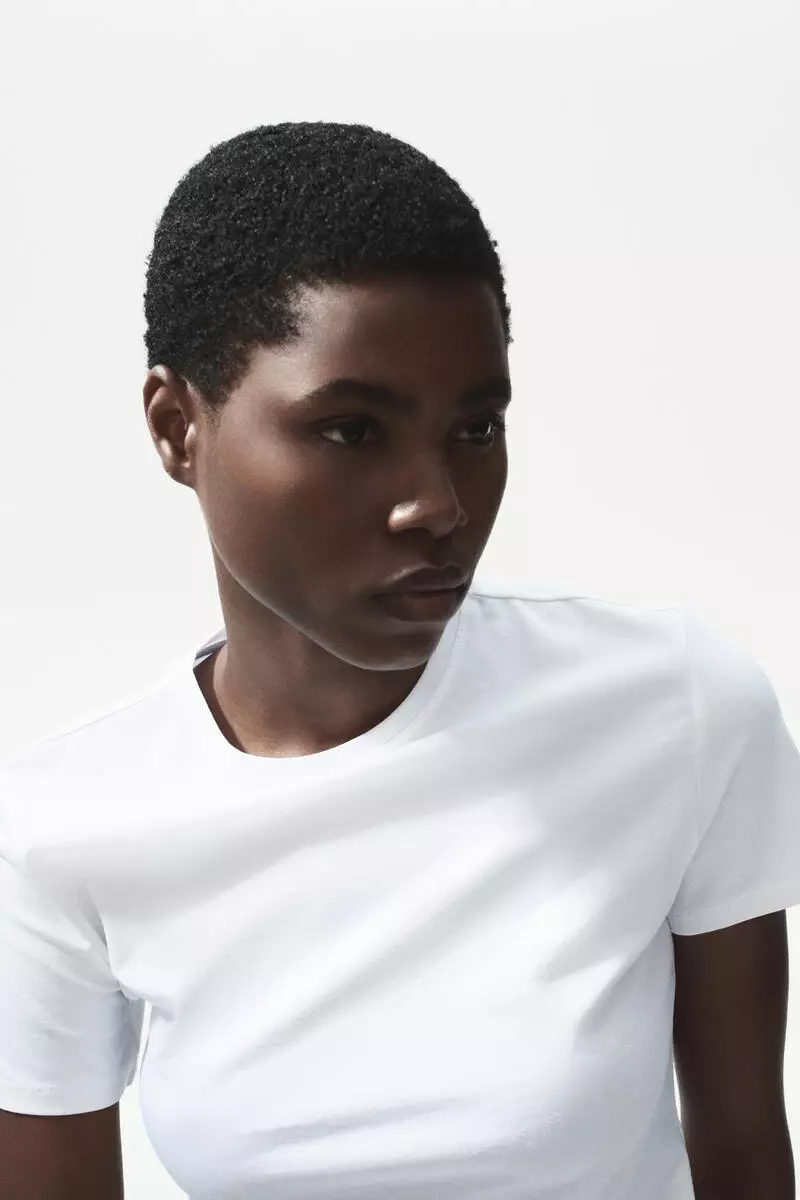 Fitted cotton-blend T-shirt