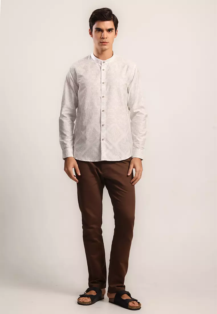 MOC Kemeja Shanghai Lengan Panjang Pria HAFIDH-LIGHT GREEN