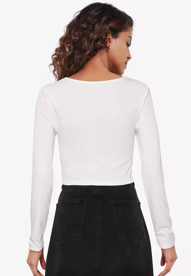 Shia Long Sleeves Ruching Short Top