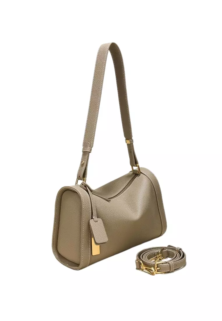 Women's Leather Color Contrast Crossbody Bag