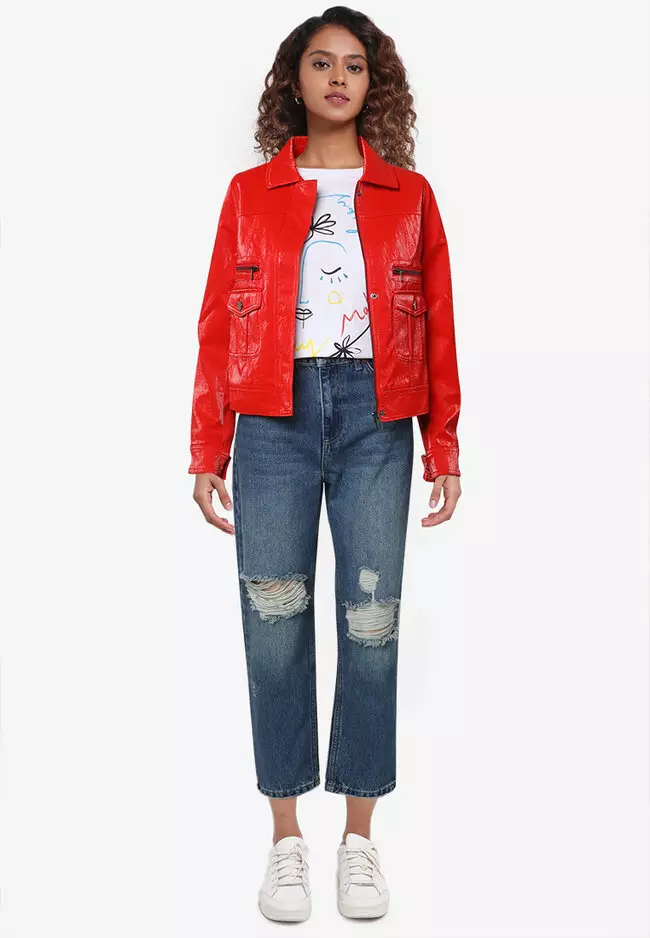 Buy Desigual Multi Pocket PU Jacket 2024 Online ZALORA Singapore