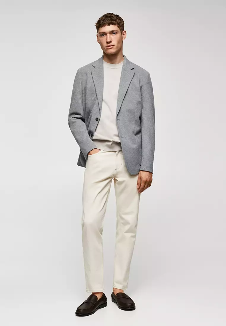 Mens slim fit outlet cotton blazer
