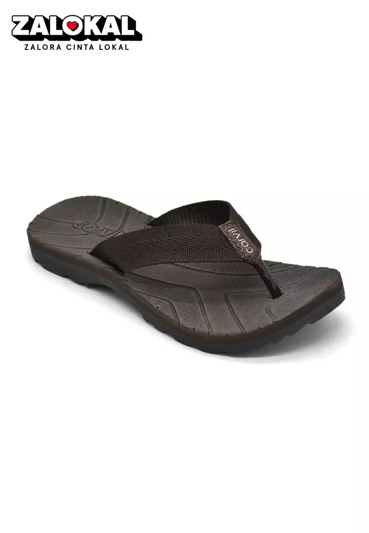 Carvil Sandal Pria Evano-Me Brown/Beige