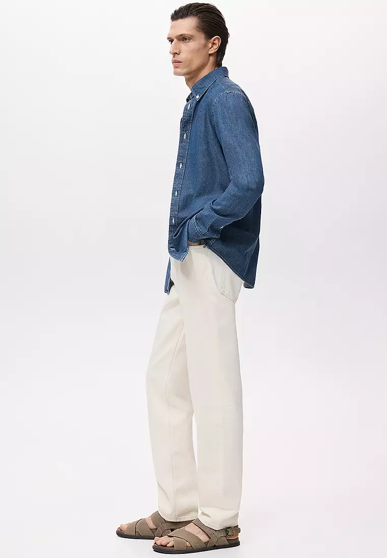Jual MANGO Man Regular Fit Denim Shirt Original 2025 ZALORA