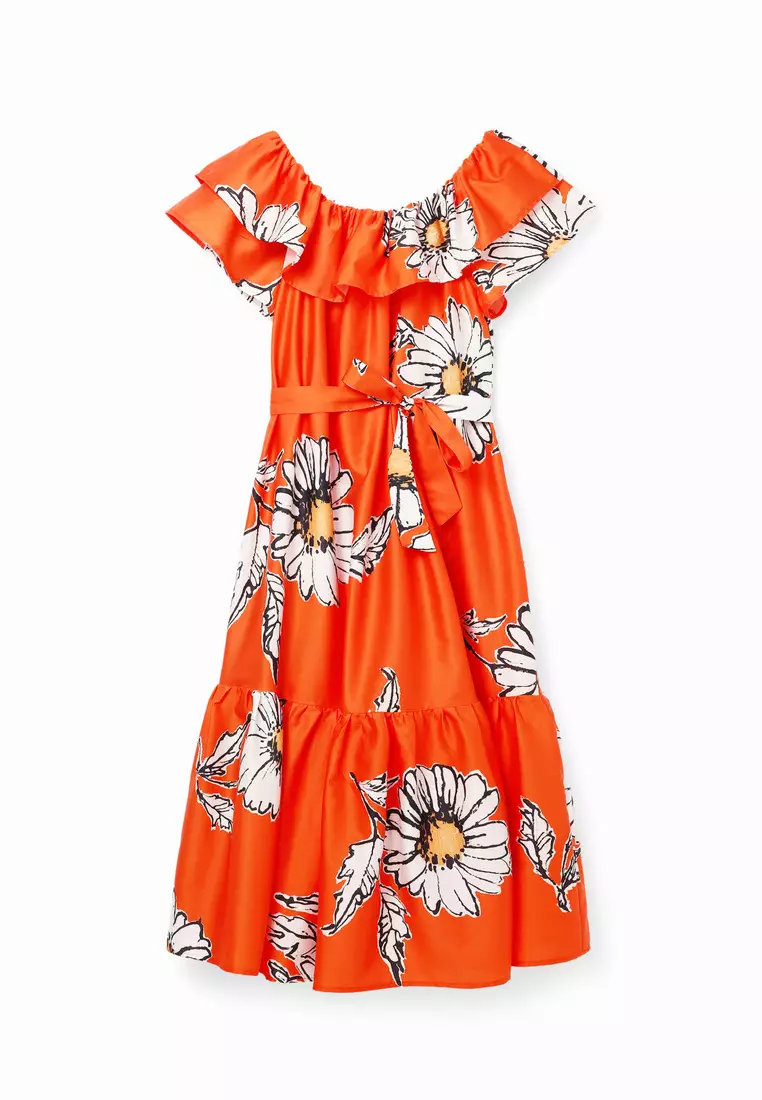 Desigual Woman Daisy ruffle midi dress.