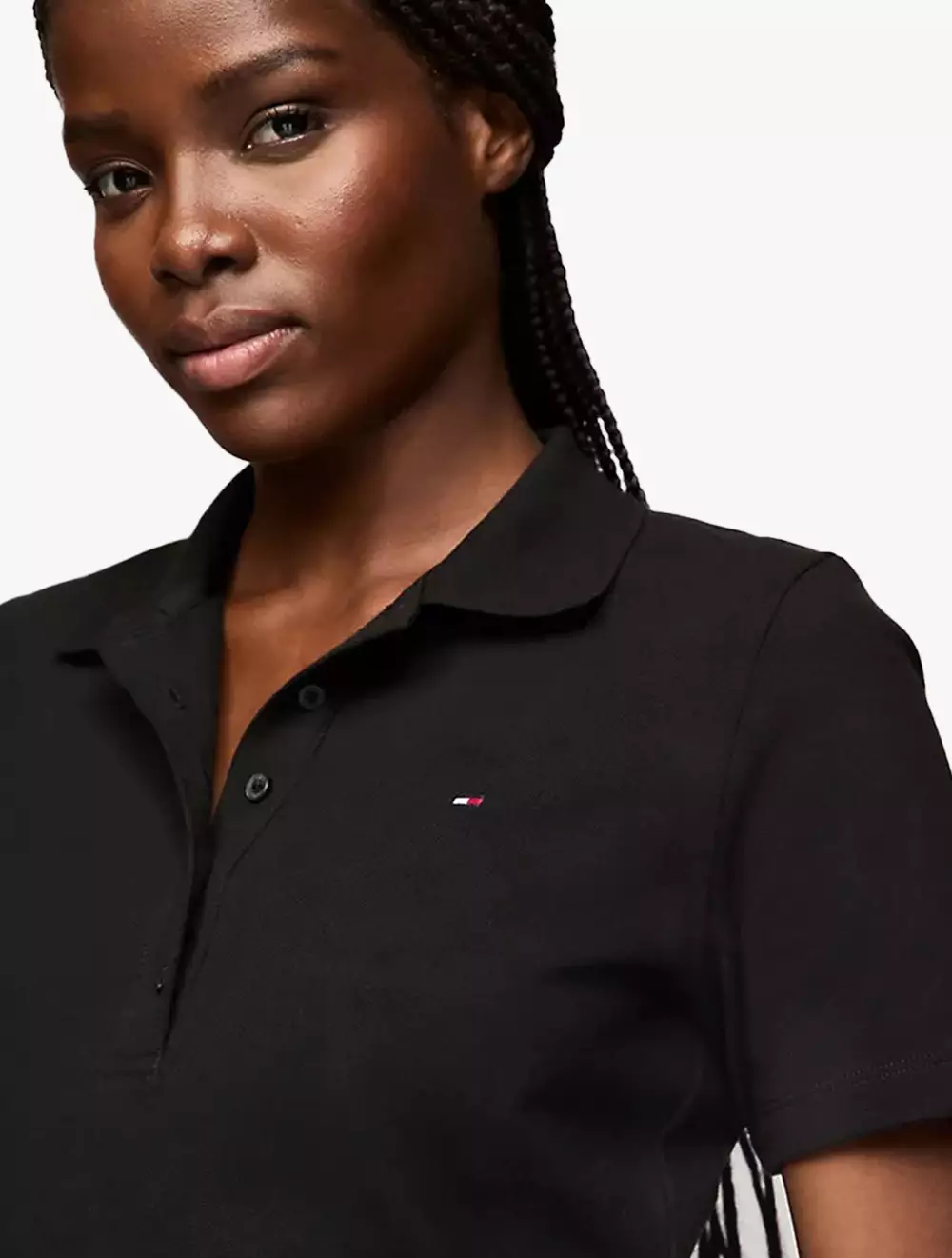 Tommy Hilfiger - Solid Stretch-Cotton Polo - Black - Black