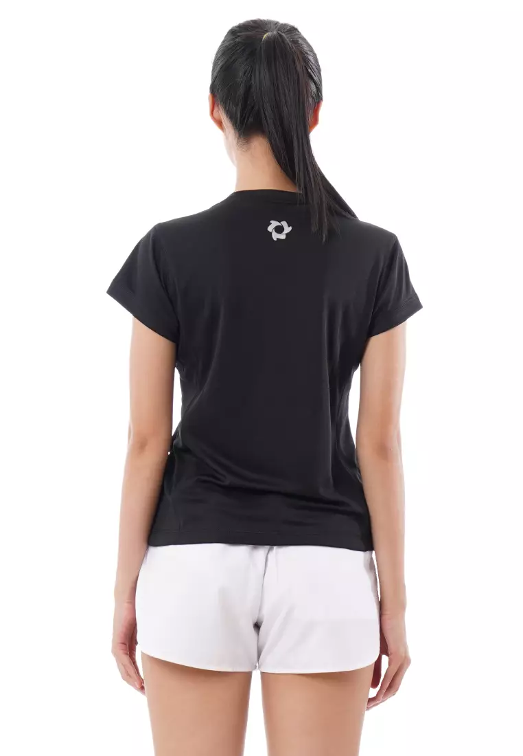 Tiento Kaos Dry Fit Women Black Baju Olahraga Lari