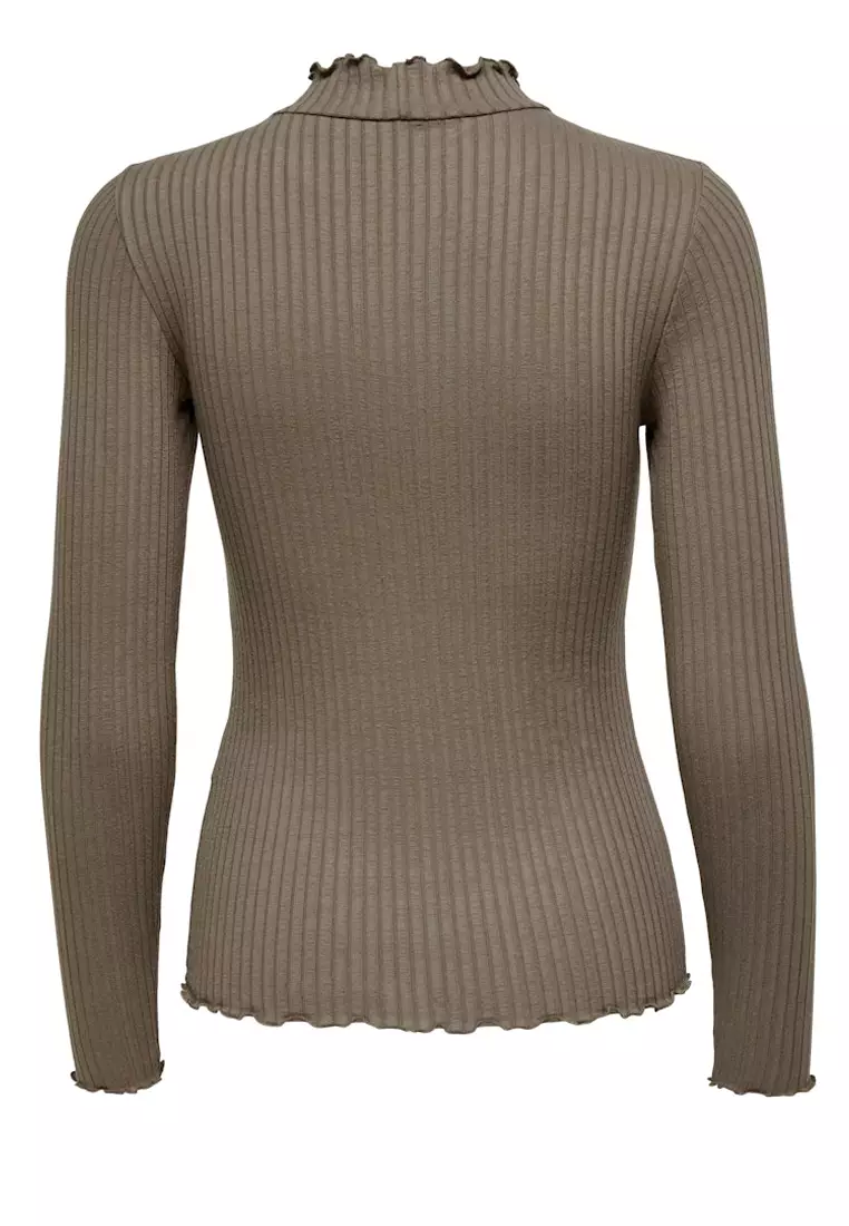 High Neck Rib Blouse