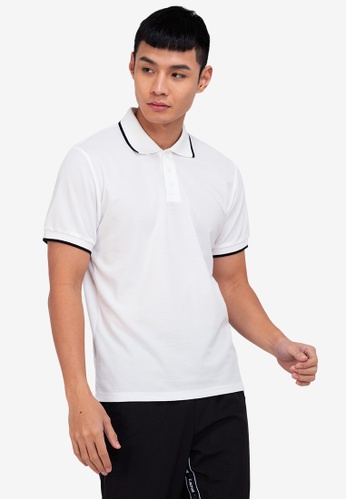 ZALORA ACTIVE white Tipped Collar Polo Shirt 07E96AA6F8F9CDGS_1