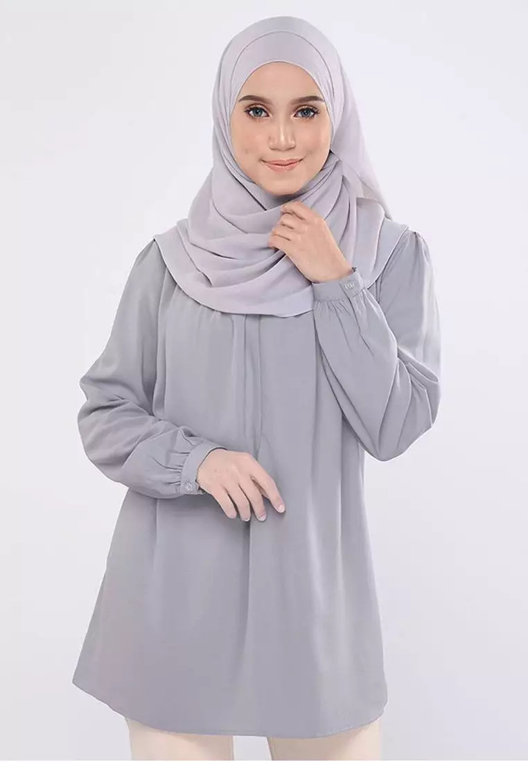 Lydia Blouse in Silver Grey