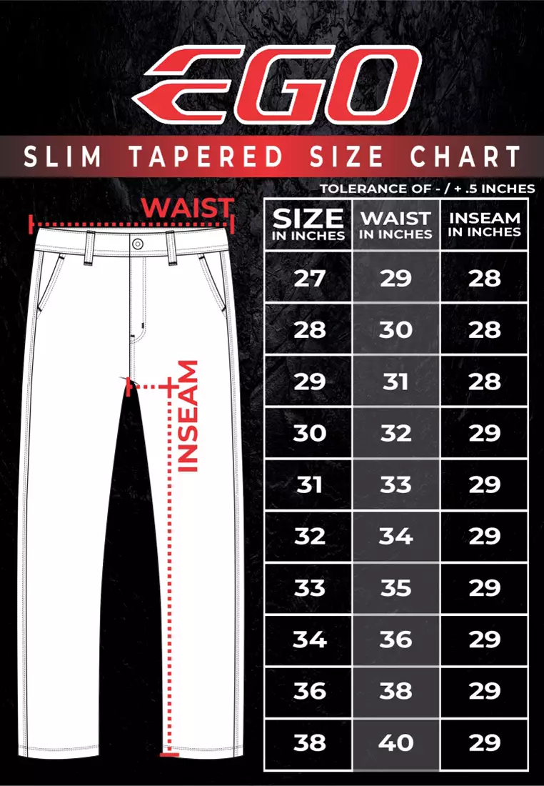 Denim Long Pants Slim Tapered Fit Stretch