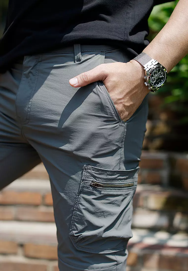 Oxcon Long Pants Cargo 4 WayStretch Nylon Cotton Titanium