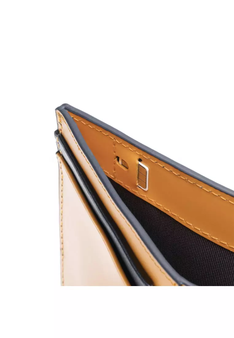 Maverick & Co. Cosmopolitan Pocket Leather Wallet (Navy & Orange)