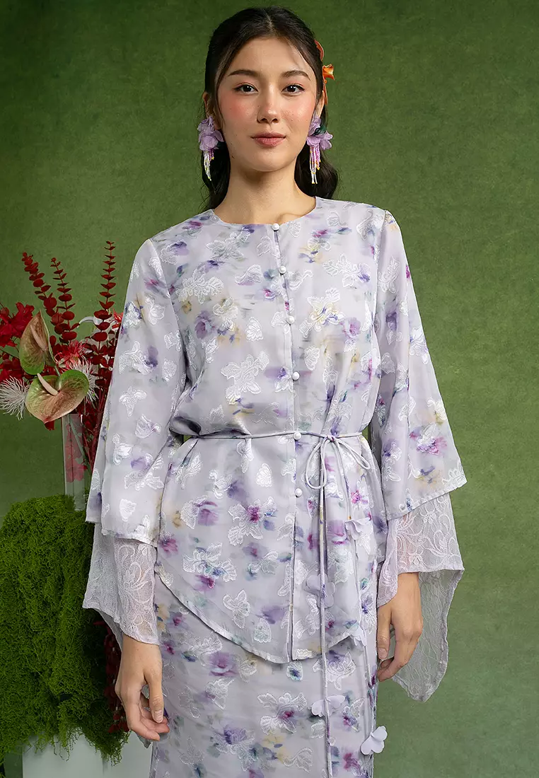 Elena Recycled Polyester Kebaya with Belt Set