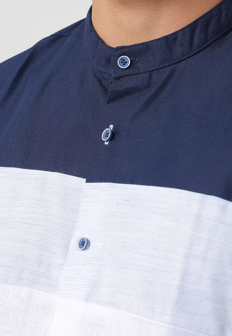 Kemeja Koko Pria Lengan Panjang Baju Muslim Pria DAMROD WHITE