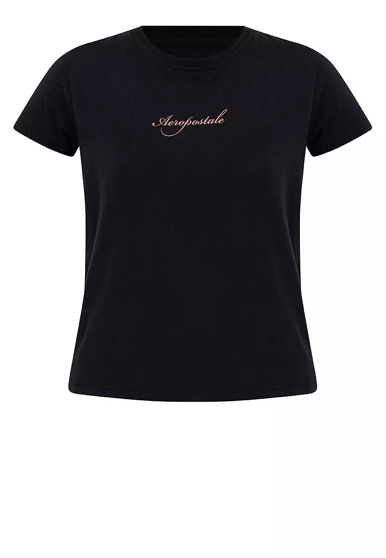 Online Exclusive Ladies Script Logo Tee Black