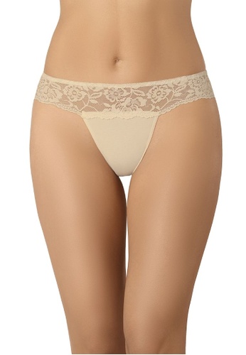 Teyli beige Thong With Wide Lace Comfo Nude Teyli 9ACECUS40CE8DCGS_1