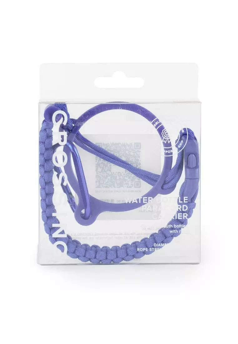 Crossing Paracord Bottle Carrier Strap with Carabiner - Dark Blue