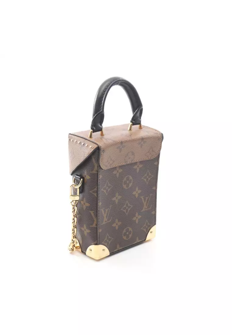 Pre-Loved Louis Vuitton Camera Box monogram reverse Handbag PVC leather Brown 2WAY