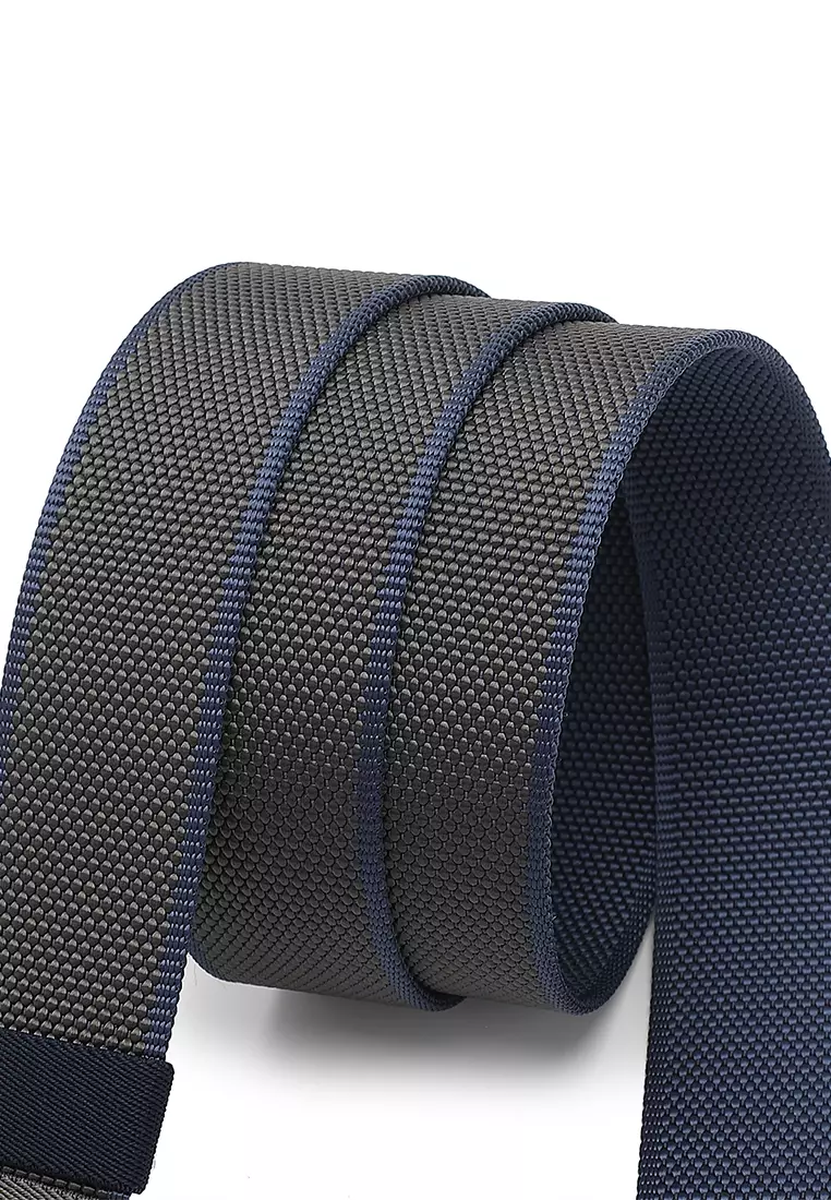40mm Auto Canvas Belt - Grey / Blue