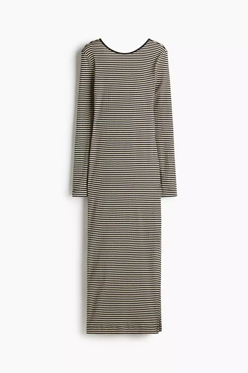 Ribbed scoop-back dress