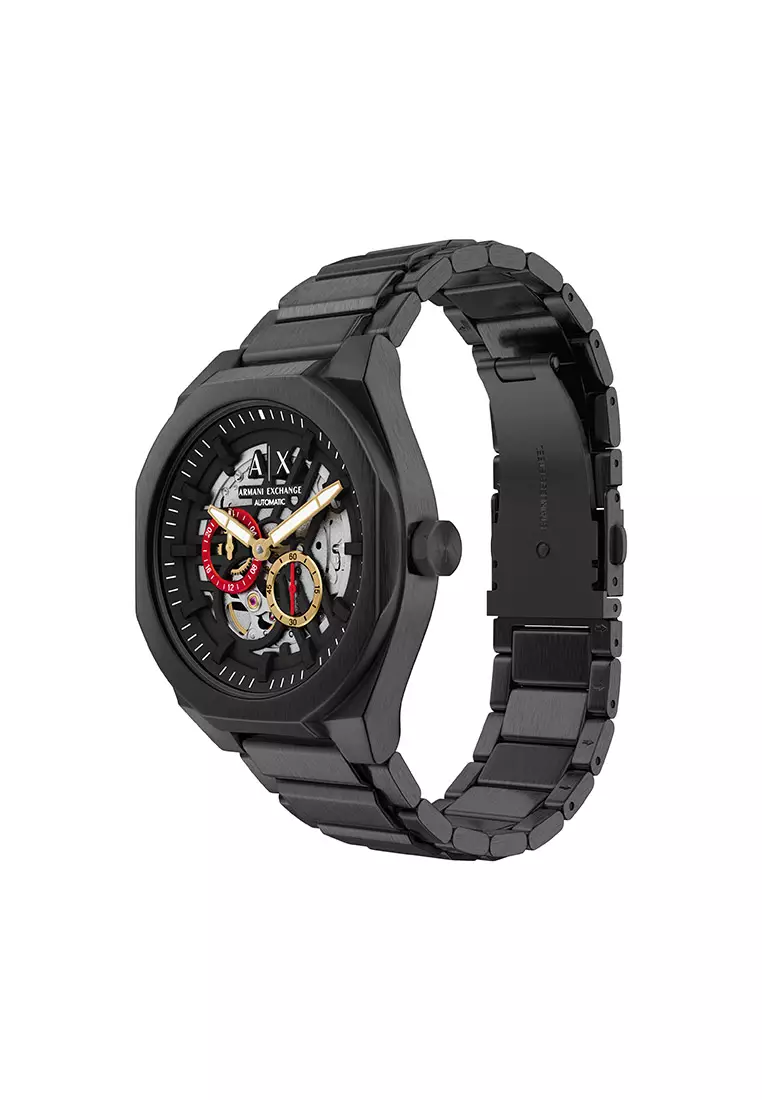 Sync Black Stainless Steel Automatic Watch Ax4196