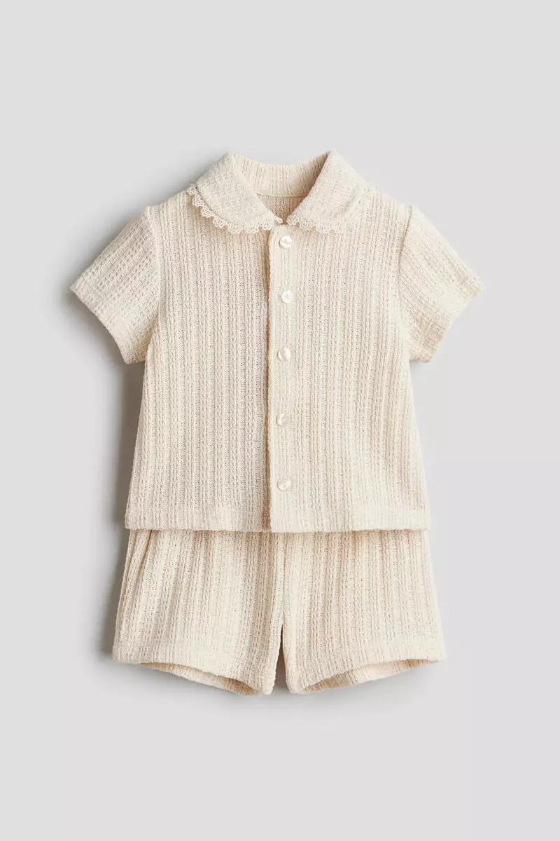 2-piece pointelle-knit set
