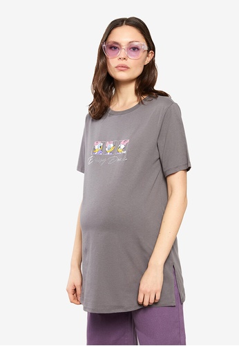 LC WAIKIKI grey Daisy Duck Cotton Maternity T-Shirt 8A580AA502AD1BGS_1
