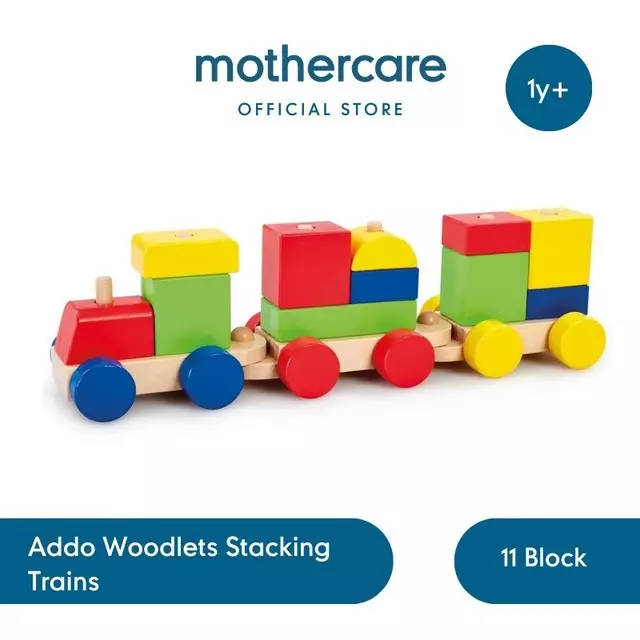 Addo Woodlets Stacking Trains - Mainan Kereta Kayu Anak
