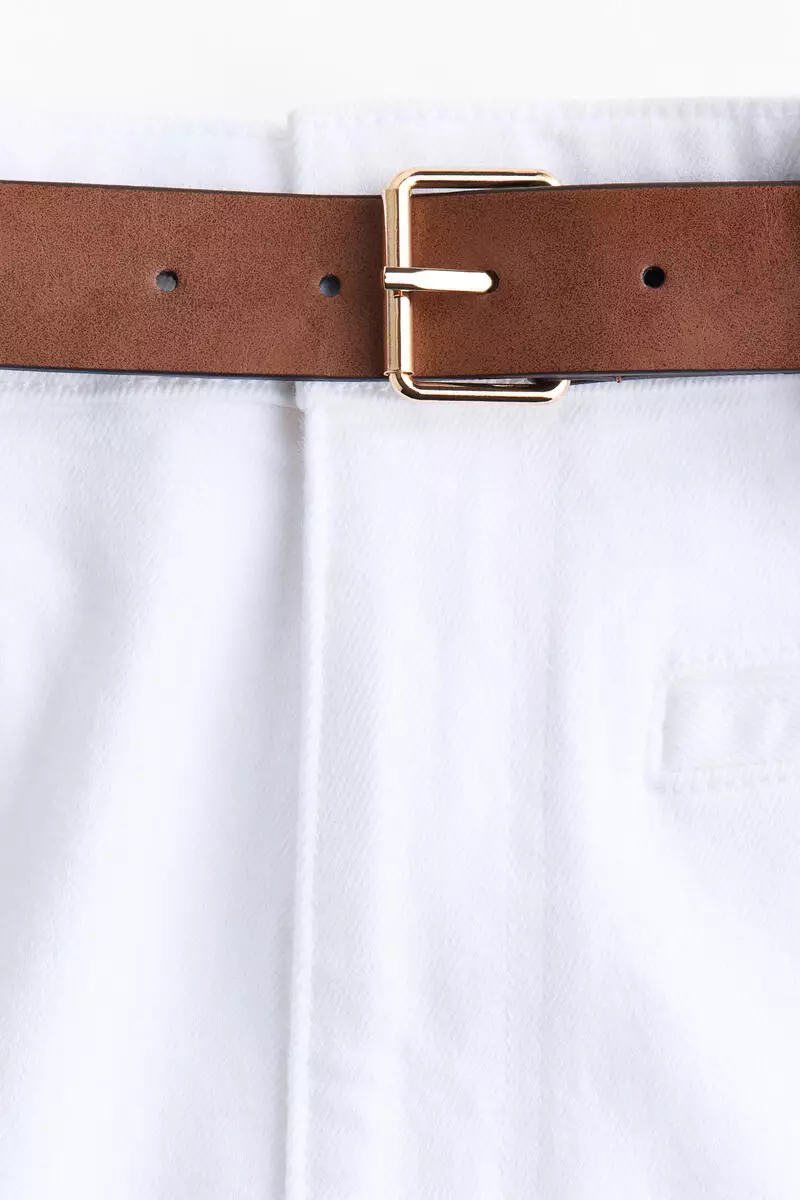 Flared twill trousers