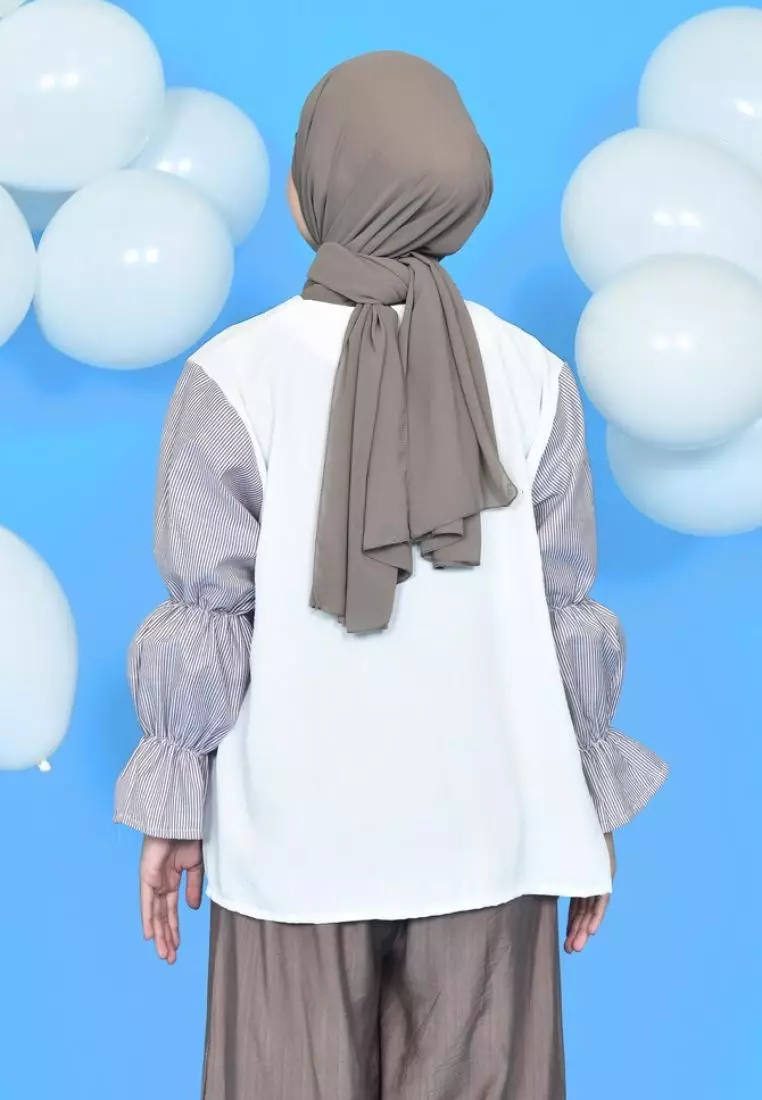 Seika Lace Top - Bw - Stripe Coffee M18223 R16S1