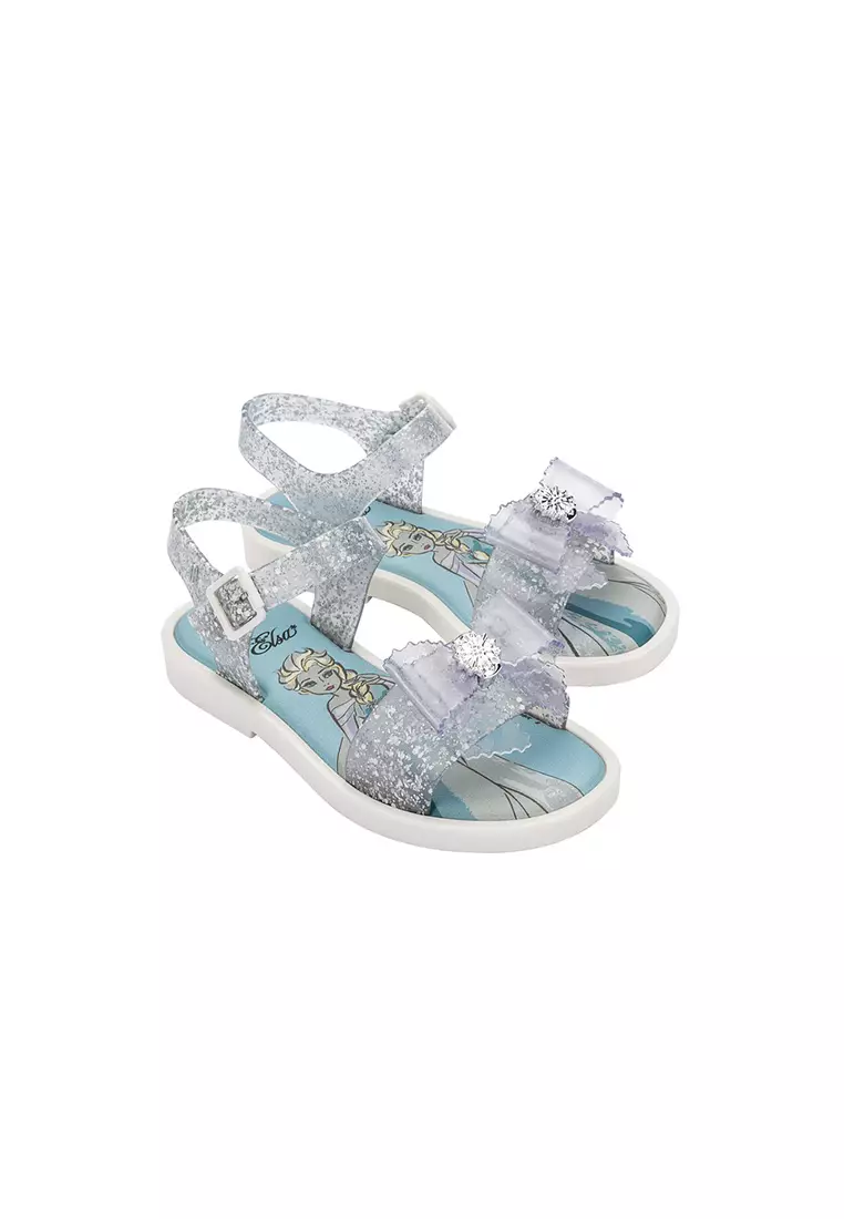 Mini Melissa Mar + Disney Princess Kids Sandals - Glitter Clear/White