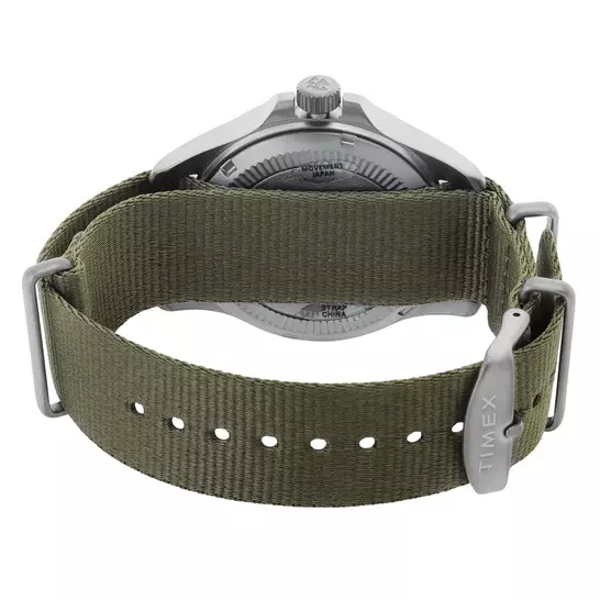 Jam Tangan Pria Timex Expedition Field Post Solar Post Solar Green Dial Green Fabric Strap TW2V03700X5 Original