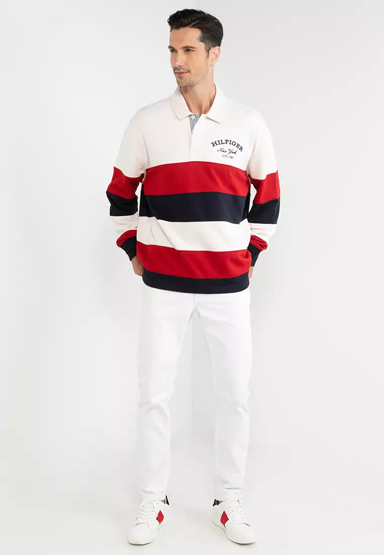 Tommy hilfiger deals striped rugby shirt