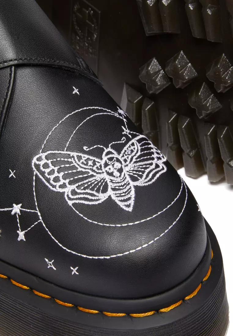 Monk Celestial Quad Softy Leather Black Platform Shoes Women