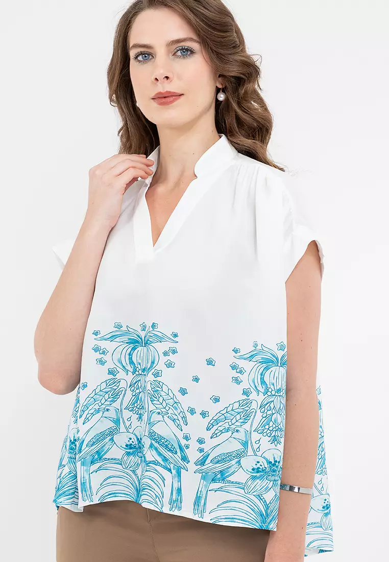 DAIRY Digital Print Floral Filipiniana Blouse