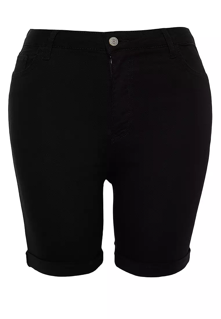 Plus Size High Waist Skinny Shorts