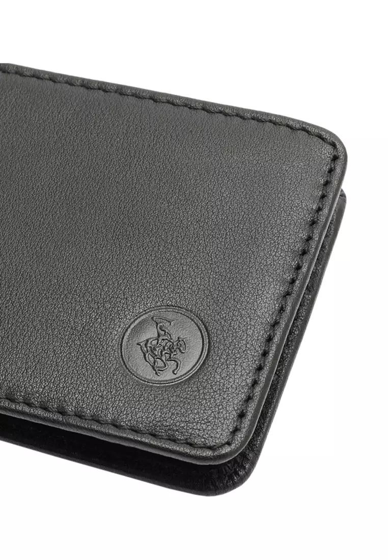 Men's RFID Blocking Tri Fold Wallet with Coin Compartment (Dompet Tri Fold Pria RFID) - Hitam