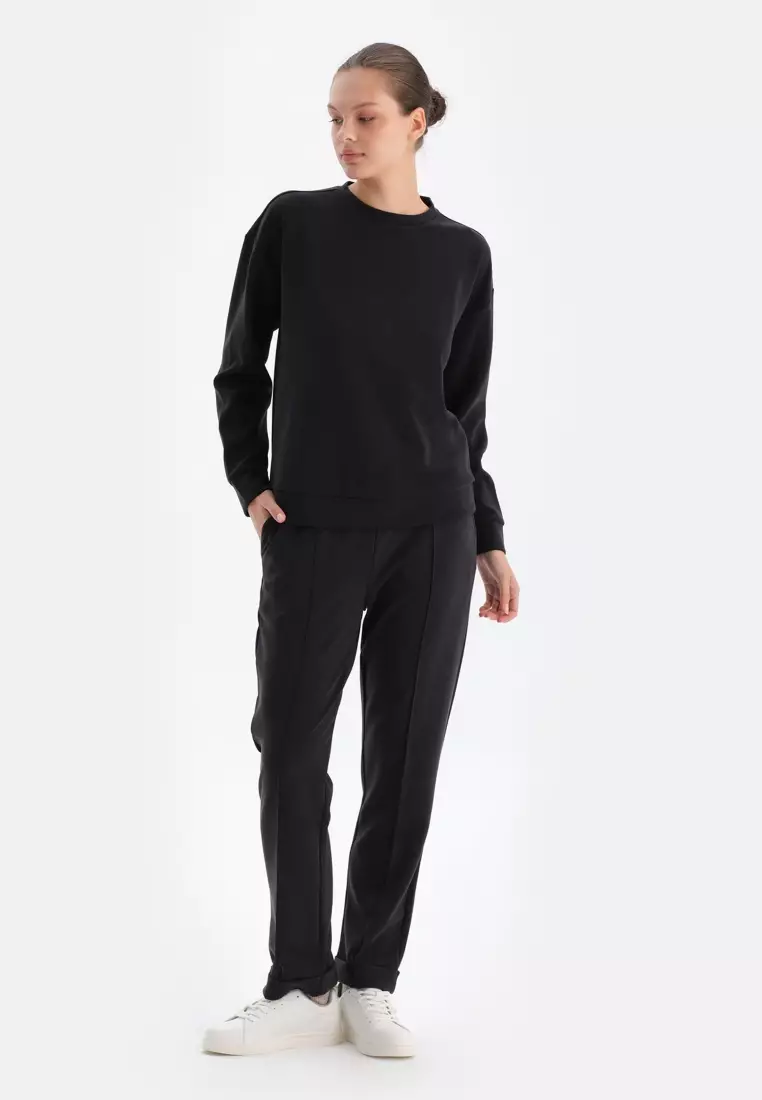 Black Trousers, Regular Fit, Loungewear for Women
