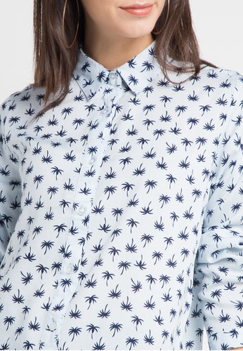 Jual novel mice Blue Hawaiian Button Up Original ZALORA 