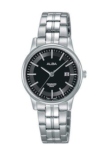 Alba silver ALBA Jam Tangan Wanita - Silver Black - Stainless Steel - AH7N01X1 9BA16AC3626A18GS_1