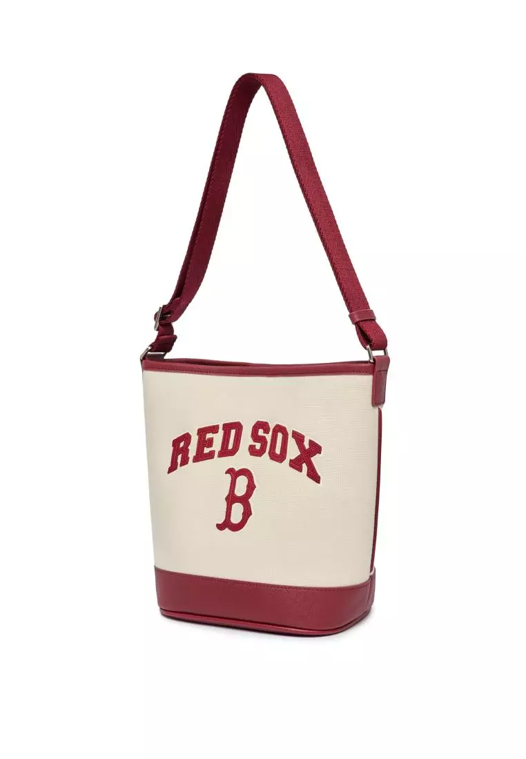 MLB■Lettering Canvas Bucket Bag■送料込 網上選購MLB BASIC LETTERING CANVAS BUCKET BAG BOSTON RED SOX