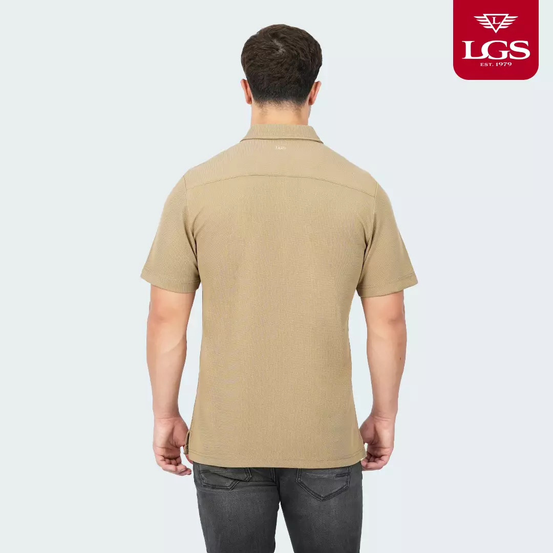 LGS - Max Collection - Kemeja Casual Pria - Slim Fit - Lengan Pendek - Brown - JSH.391.S2076F.1034.C