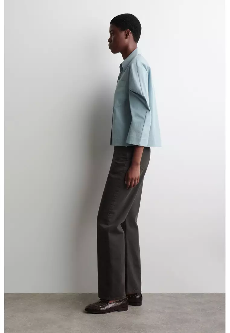 CURVED-SLEEVE COTTON SHIRT