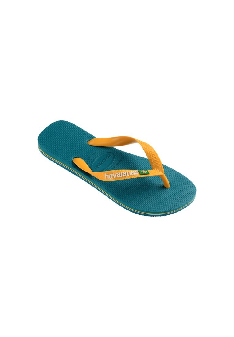 Unisex Brasil Logo Flip Flops - Vibe Green