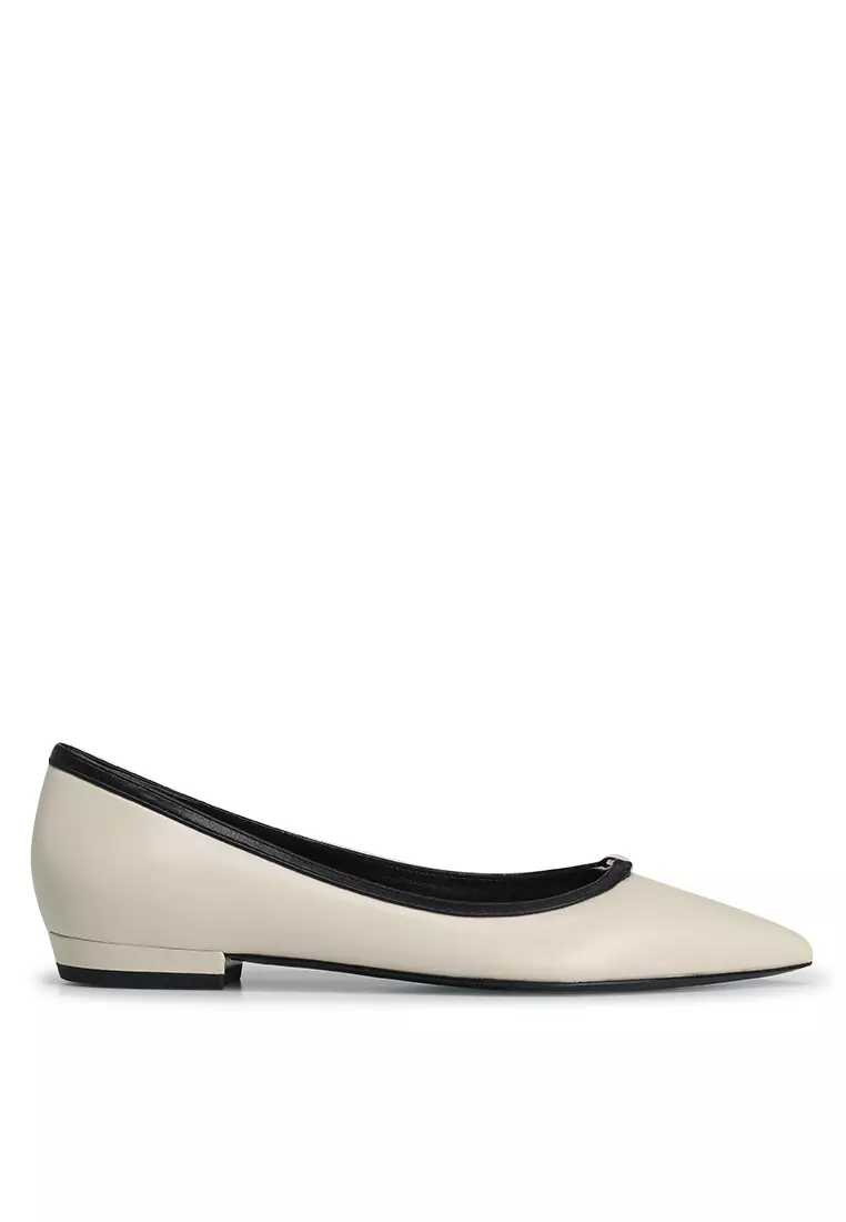 Discount on TORY BURCH  shoes - SKU: Double T Buckle Pointed-Toe Flats (nt)