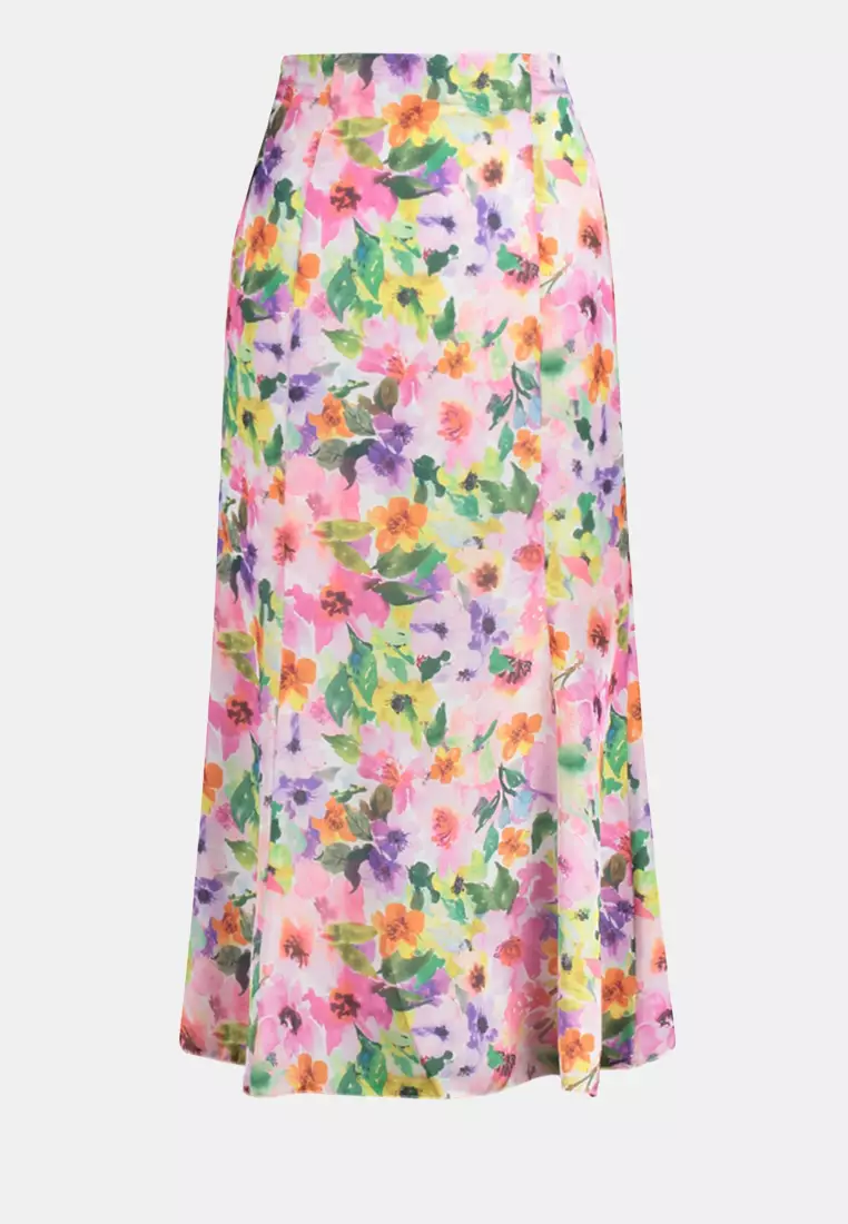 Floral Patterned Midi Skirt